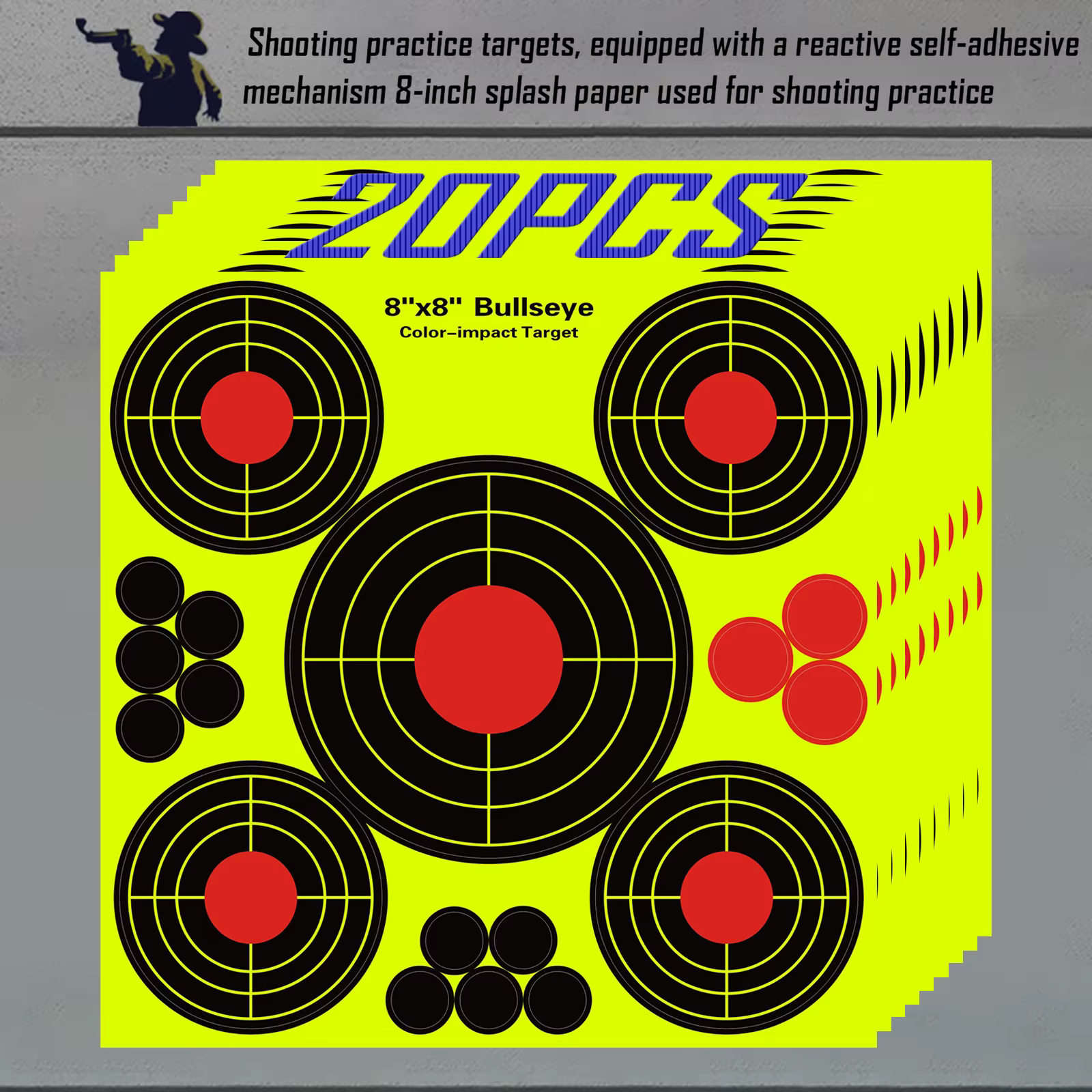 JOAXOR Pegatinas fluorescentes adhesivas para dianas de tiro Bullseye - imagen 5