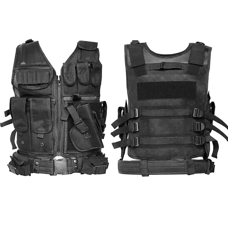 Chaleco táctico Molle ajustable, chalecos de armadura corporal de combate de seguridad, caza de seguridad, ejército, juego CS al aire libre, chaqueta de entrenamiento Airsoft - imagen 2