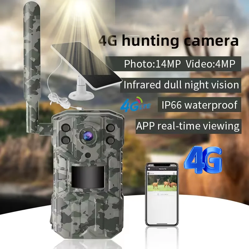 Cámara de fototrampeo solar PIR con visión nocturna IR antiintemperie