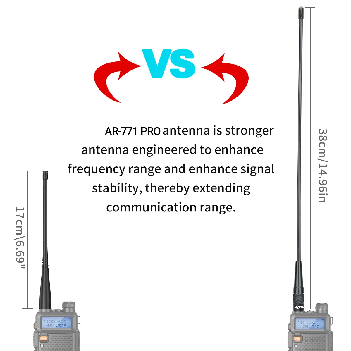 Antena doble banda ABBREE AR-771 PRO para walkie-talkie - imagen 4