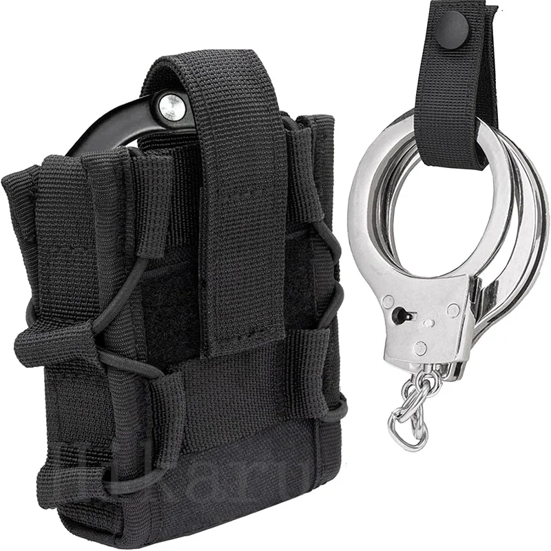 Esposas de nailon Molle portátiles, marco de esposas Universal con parte superior abierta, riñonera, soporte para puños, accesorios de policía - imagen 2