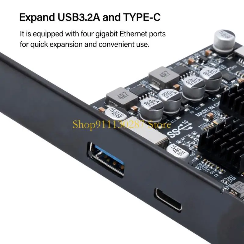 J1HC USB CARD PCIe Tipo C Tarjeta adaptador PCIe 4x a USB 3.2 Transferencia datos 10GBPS - imagen 4