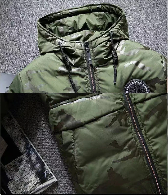 Parka acolchada de plumón de pato para hombre, abrigos cálidos para senderismo, chaquetas gruesas para exteriores, pantalones de algodón, pantalones de talla grande, invierno, otoño, otoño - imagen 2