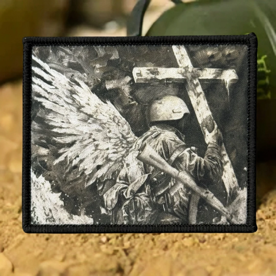 Parche táctico de moral de soldado táctico "ángel de la victoria", parches de gancho y bucle impresos para ropa, pegatina de equipo militar