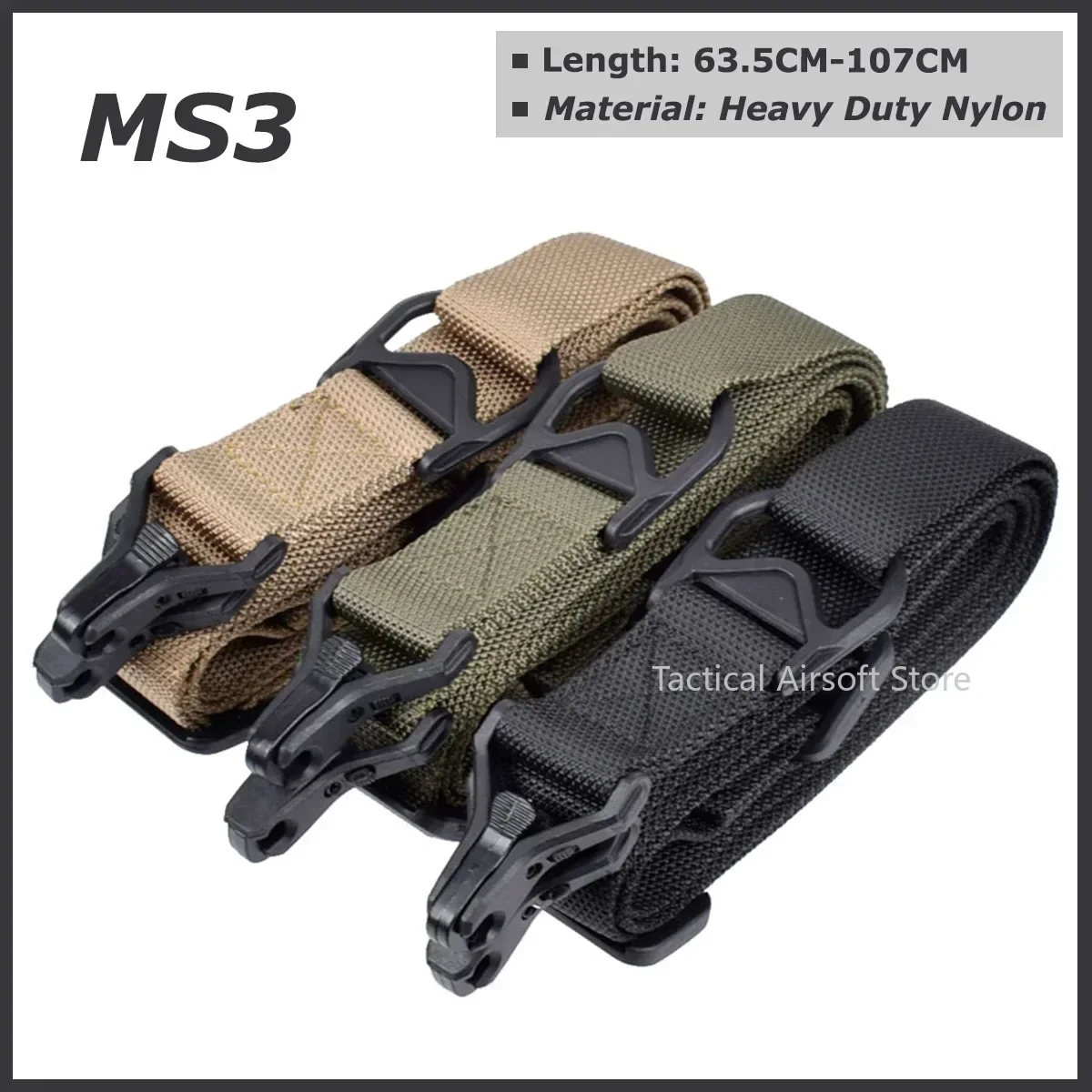 MS4 Sling MS2 MS3 Rifle Gun Hunting Nylon Correa ajustable de 2 puntos Correa de cinturón militar de montaje QD de separación rápida - imagen 4