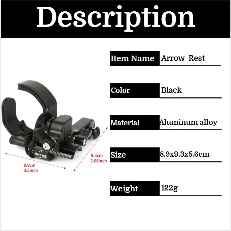 Reposapiés de tiro con arco, arco compuesto, descanso de flecha, absorción de ruido para arco de mano derecha, objetivo de entrenamiento de tiro de caza - imagen 5