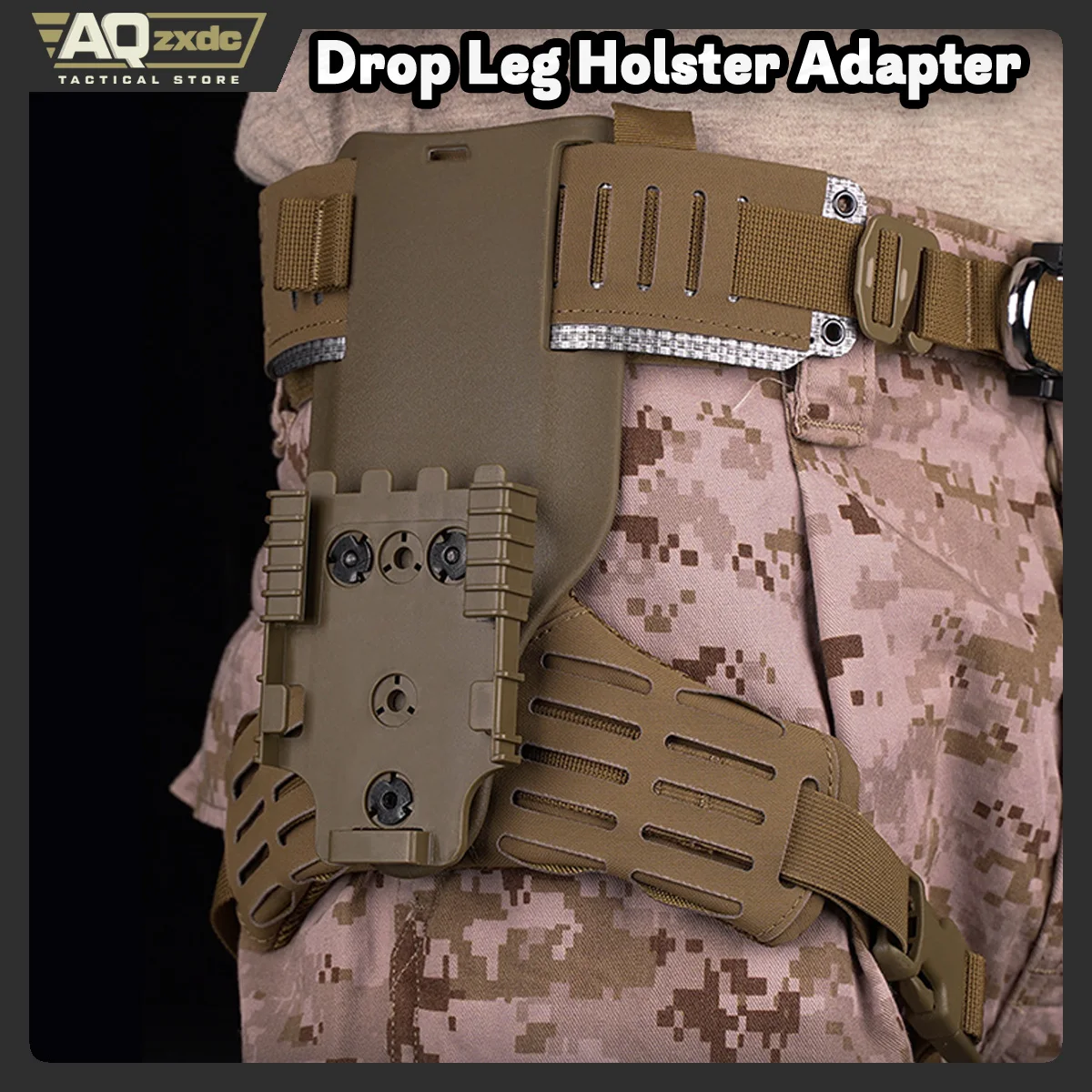 AQzxdc Adaptador de pierna caída Adaptador de funda de paseo medio-bajo Soportes receptores de bucle de cinturón universal con cubierta de pierna de correa Molle