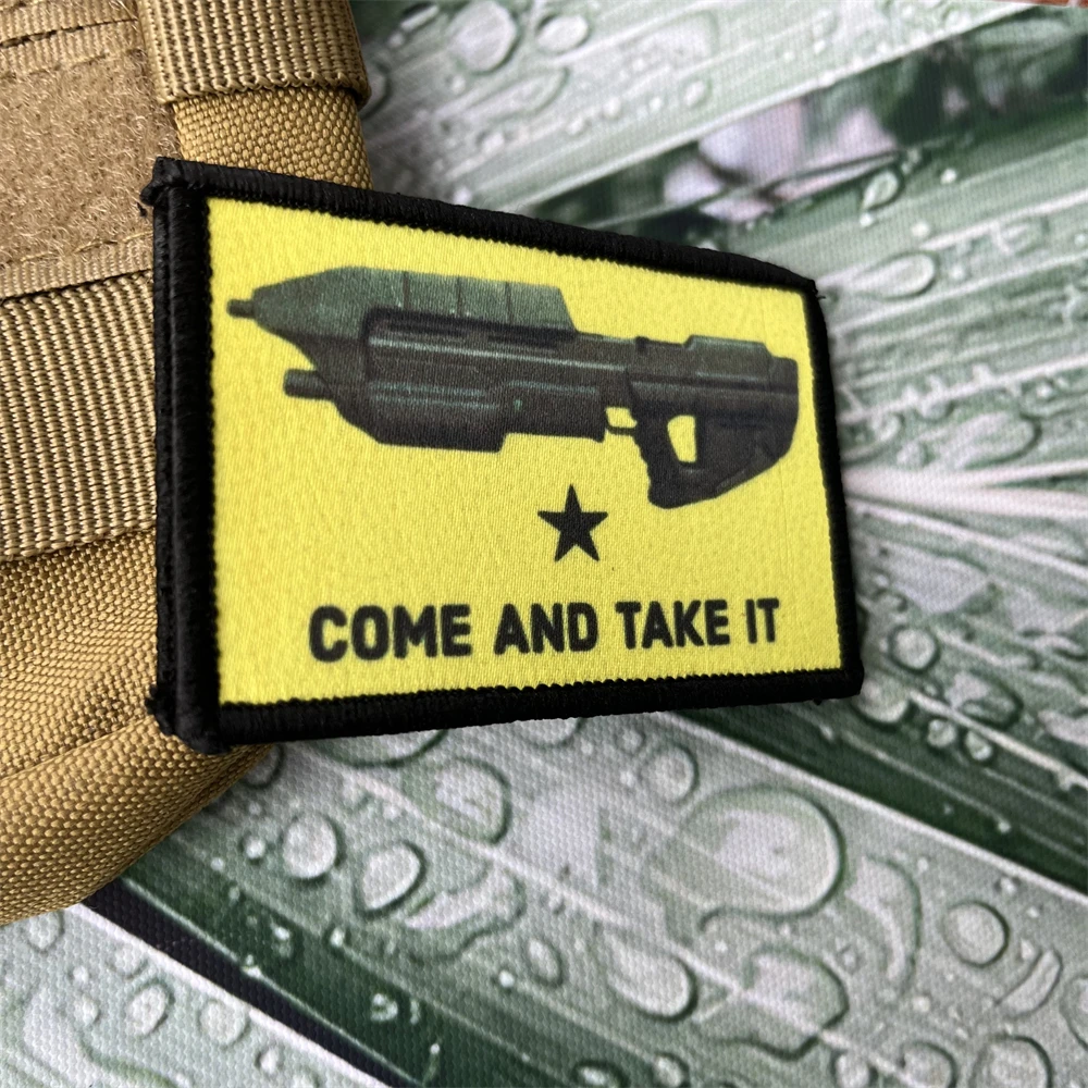 Parches impresos Halo Come and Take It, brazalete táctico, insignia de moral de Chevron, pegatina de gancho y bucle para mochila - imagen 3