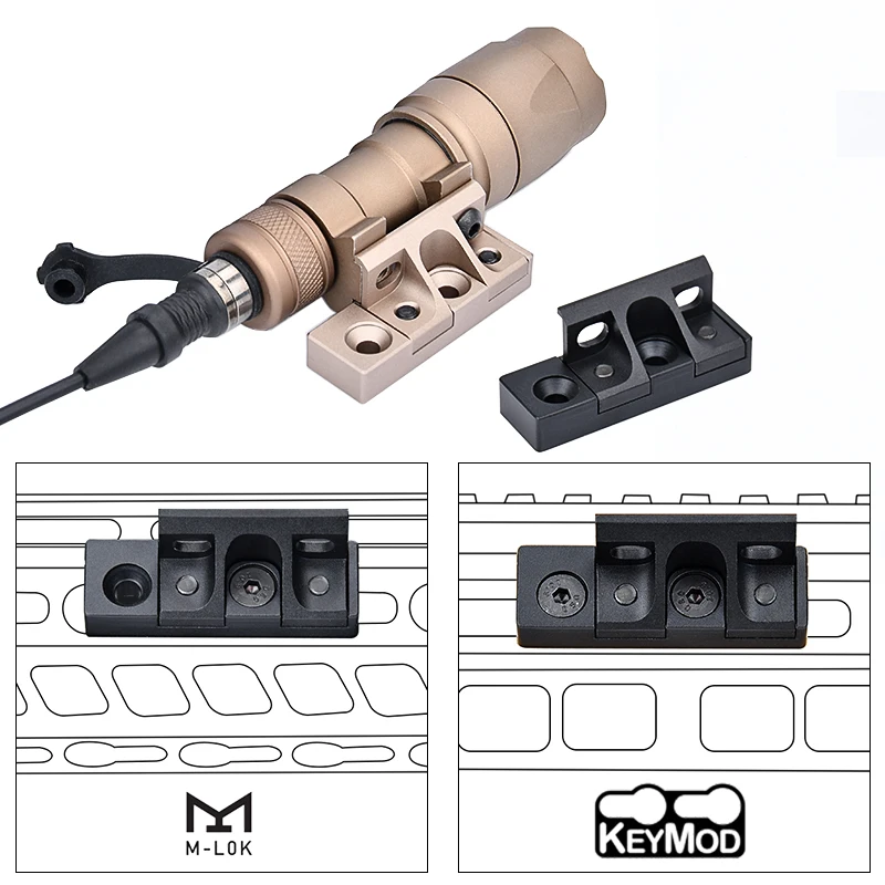 WADSN-miniluz de exploración táctica M300A Airsoft M600, linterna LED blanca de alta potencia para caza, foco compatible con Mlok Keymod Offset - imagen 3