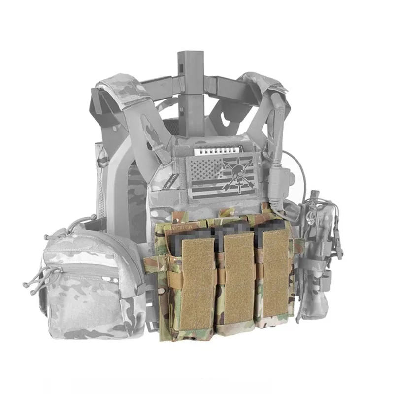 PEW TACTICAL AVS Bolsa frontal con solapa desmontable 556 Mag bolsa chaleco táctico Triple revista bolsillo placa portadora accesorios FP18 - imagen 4