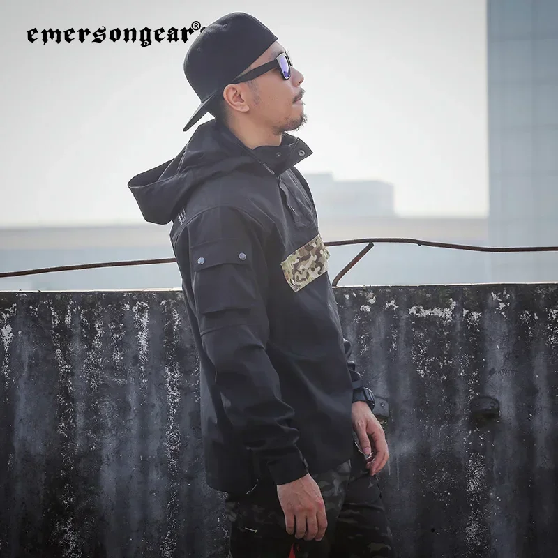 Emersongear Sudadera con capucha cortavientos impermeable cartero Hip Hop Camo chaqueta chándal ropa de calle senderismo deportes al aire libre - imagen 5