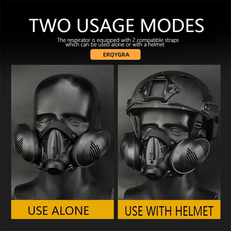 ERQYGRA-respirador táctico de modelado, máscara de media cara, accesorios de Paintball, Protector de seguridad para aire libre, equipo deportivo CS - imagen 2