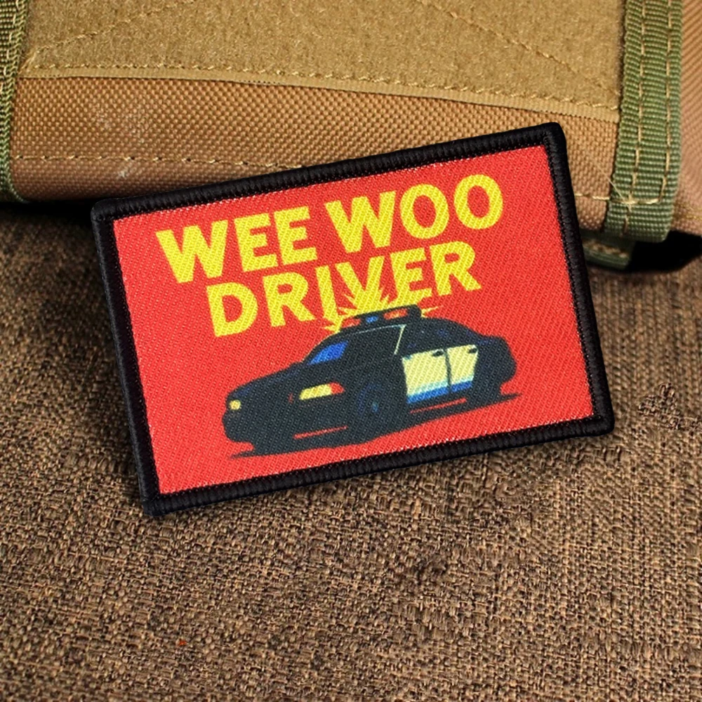 Parches tácticos WEE WOO DRWER, parche divertido de gancho y bucle, insignia militar, brazalete, pegatinas para mochila - imagen 3
