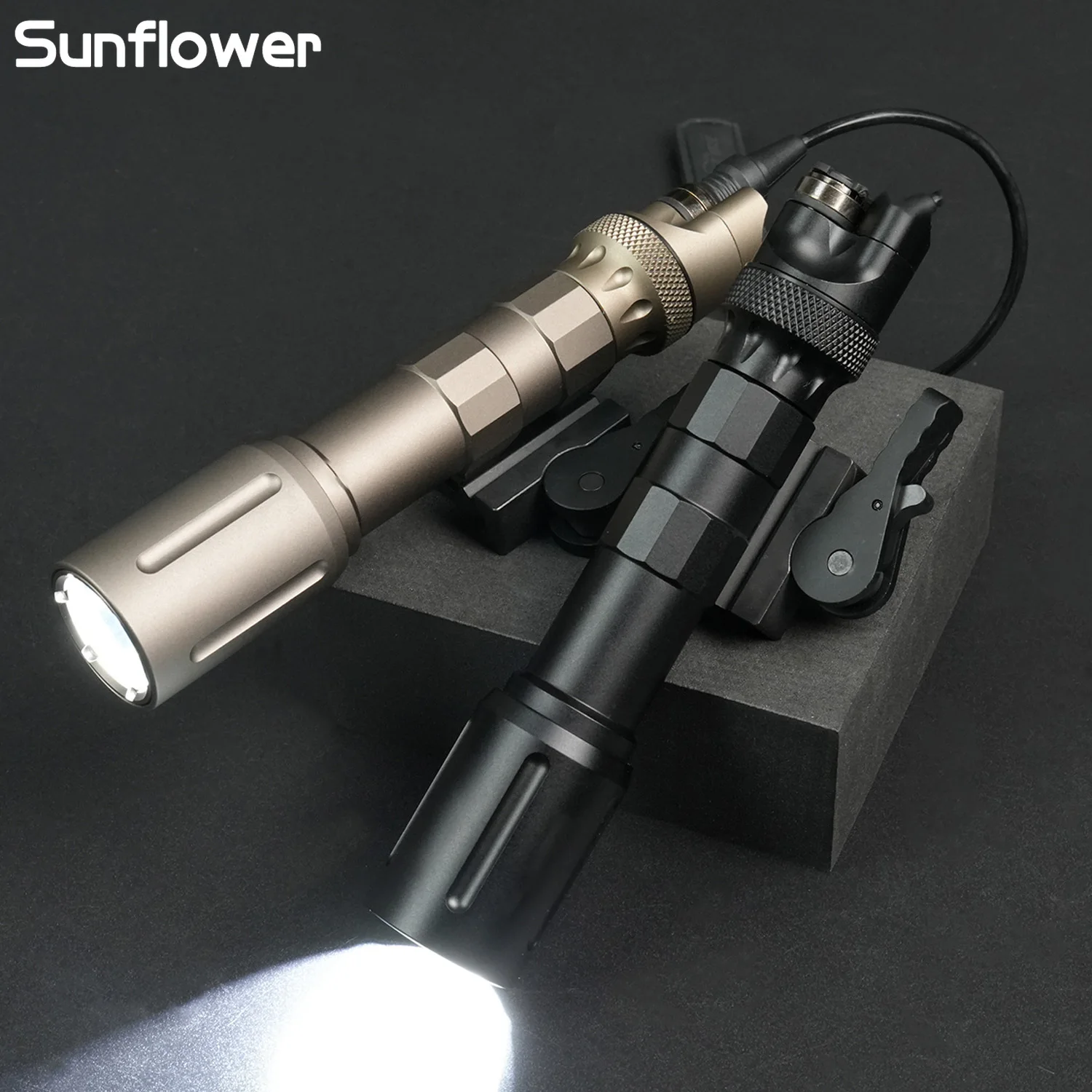 Linterna táctica V2, luz de caza de Metal, luz de explorador de alta potencia, 1100 lúmenes con tapa trasera de doble función, riel adecuado de 21mm - imagen 3