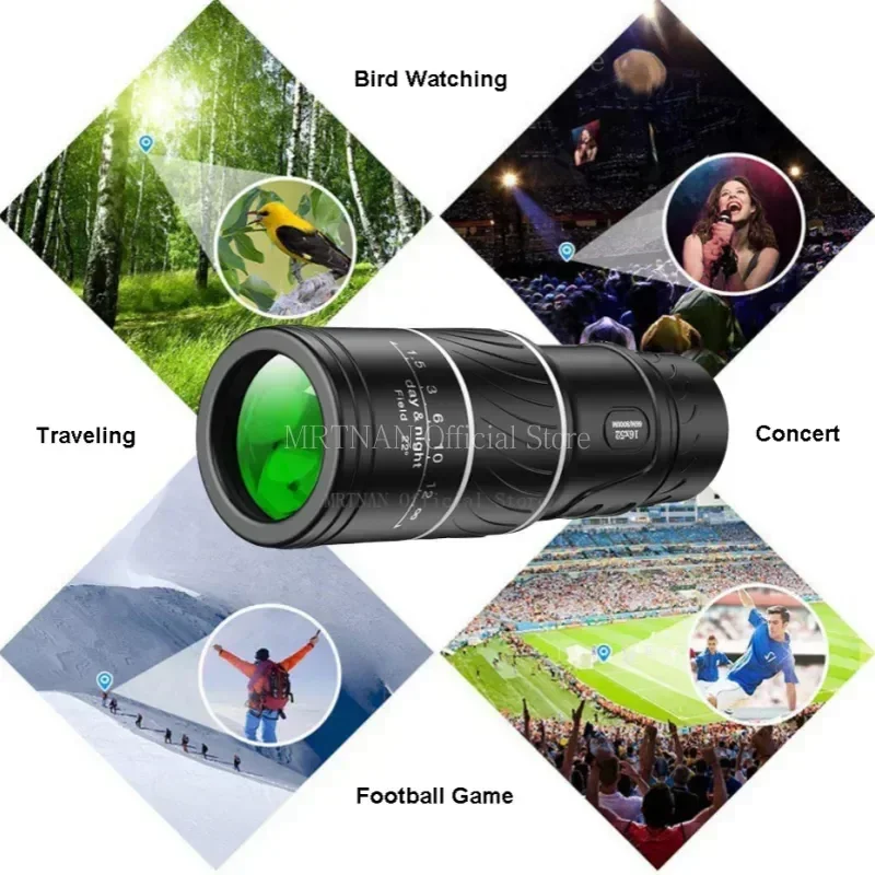 Binoculares potentes HD con Zoom militar, telescopio profesional portátil de largo alcance, Monocular de baja visión nocturna para caza, 40x60