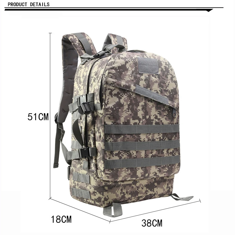 Mochila 3D de nailon para hombre, bolsa impermeable para senderismo, pesca, caza, deportes tácticos militares al aire libre, Camping y senderismo, 40L - imagen 5