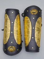 Protector de brazo táctico cuero dorado estilo militar airsoft
