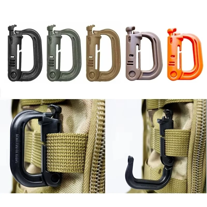 DIZETION, 1 Uds., anillo en D Grimlock, mosquetón de bloqueo multiusos, Clips, gancho colgante, hebilla para mochila, cierre a presión, llavero de campamento - imagen 2