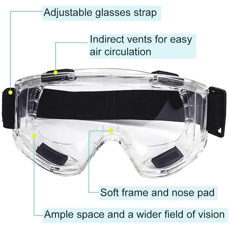 Gafas de seguridad antisalpicaduras a prueba de polvo, lentes transparentes para trabajo, investigación, laboratorio, protección ocular, seguridad Industrial - imagen 4