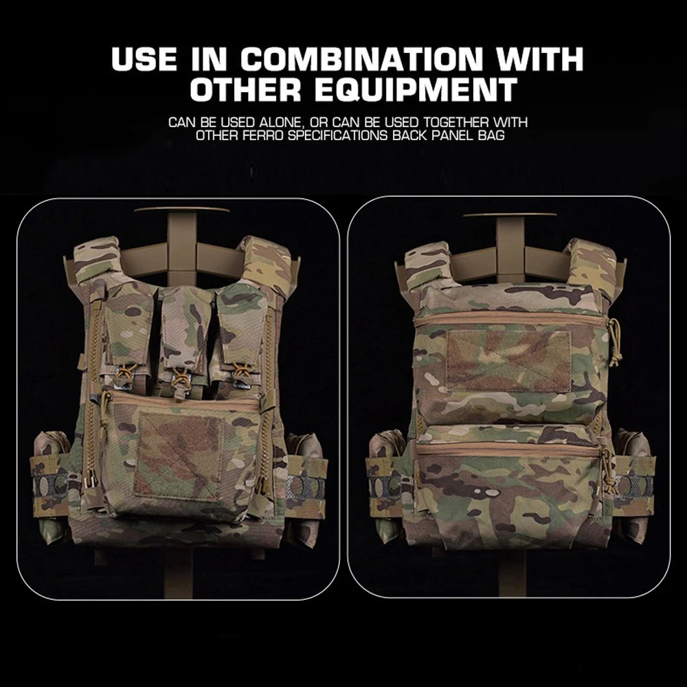 Chaleco táctico Ferro FCPC V5, portador de placa, chaleco de caza MOLLE, bolsa de suplemento de Panel trasero, equipo de armadura corporal de tiro Airsoft - imagen 5