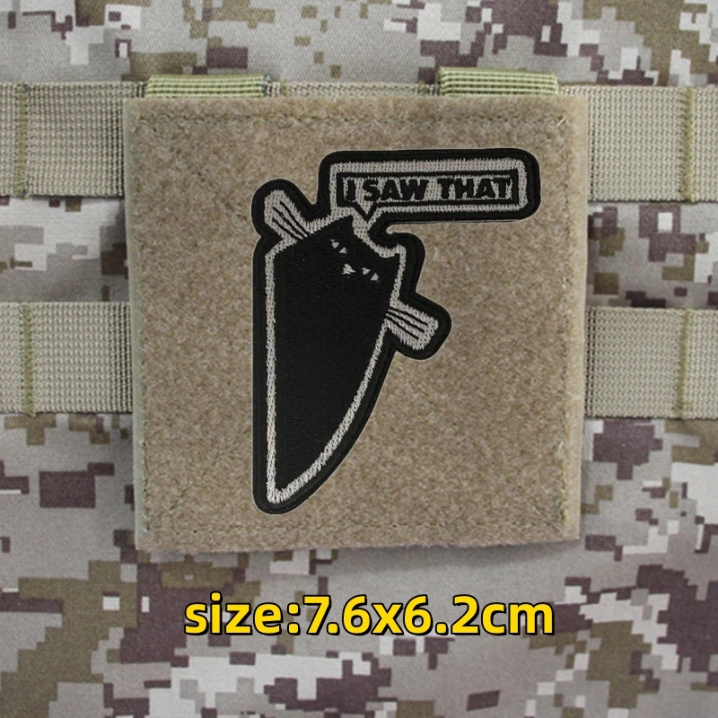 Divertido Meme gato bordado gancho insignia “Sierra que” parche militar “hey you dropped este" su cerebro mochila pegatinas tácticas - imagen 2