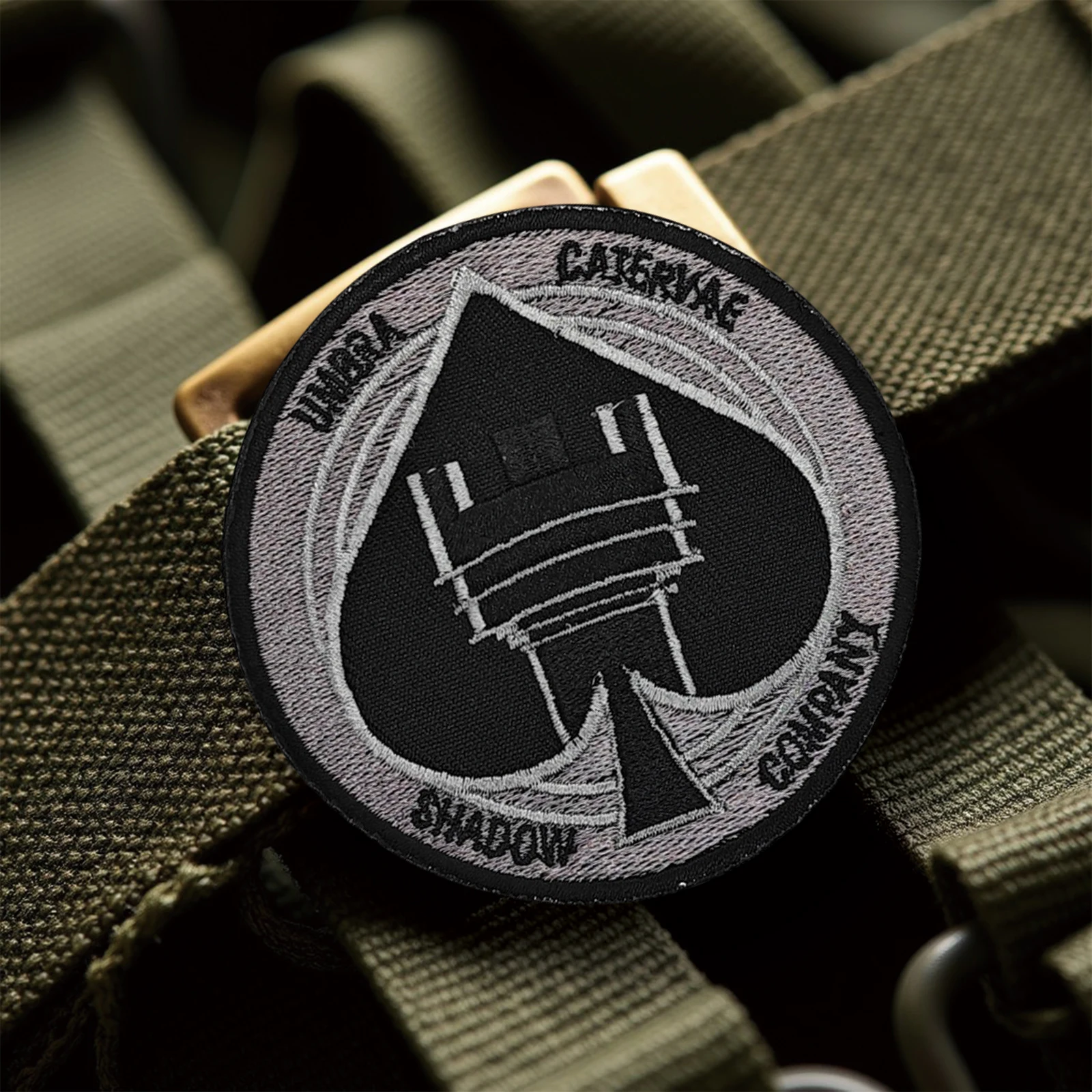 Umbra Calibrax Shadow Company símbolo Velcros parche divertido Meme gancho y bucle sujetador insignia bordada para mochila táctica Molle - imagen 4
