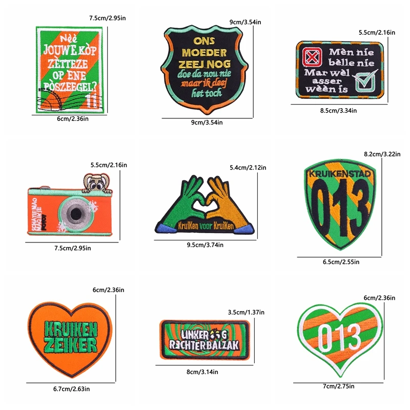 10 unids/lote, parche bordado con emblema de Kruikenstad de Países Bajos, parche de Carnaval de Países Bajos, parches para planchar para ropa, uniforme DIY - imagen 5