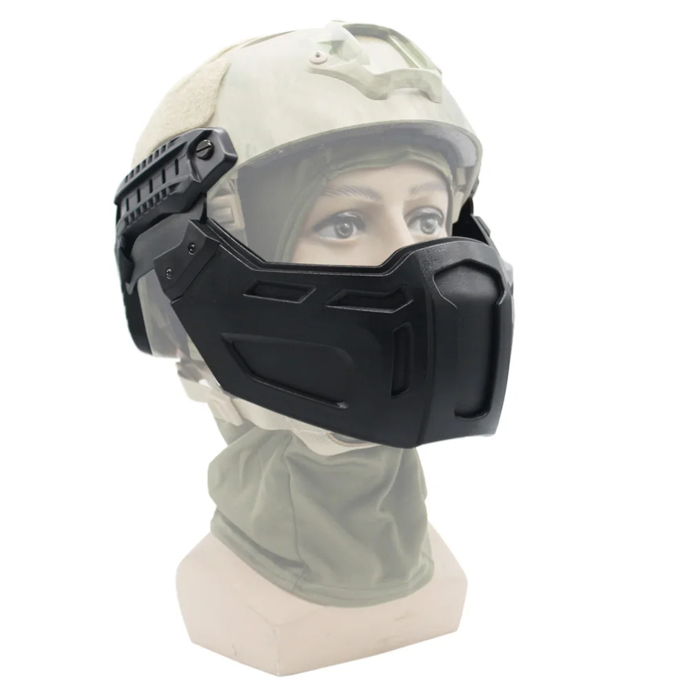 Máscara táctica para casco rápido, máscara protectora de media cara para caza, Airsoft, Paintball, accesorios para casco rápido - imagen 3