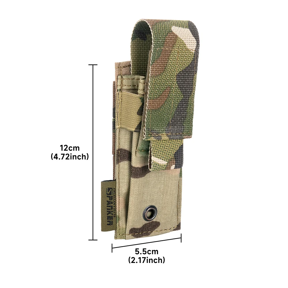 Bolsa para pistola Airsoft Molle, bolsa táctica individual para revista, bolsas para linterna, bolsa con soporte para Mag de 9mm, accesorio Universal para caza - imagen 3