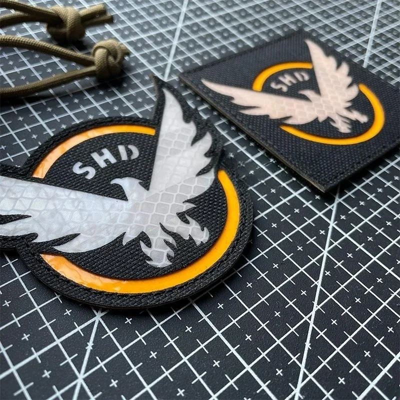 Parches bordados SHD The Division para ropa, juego de rol de tiro, brazalete táctico con alas, insignia de gancho y bucle en mochila