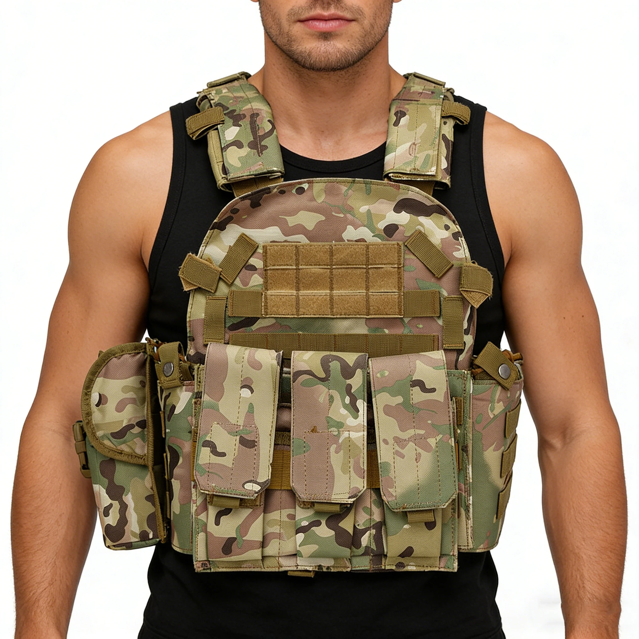 Chaleco Protector Deportivo para Caza al Aire Libre 6094, Chaleco Táctico Molle, Entrenamiento de Combate del Ejército, Color Pistola de Aire, Chaleco Antibalas - imagen 5