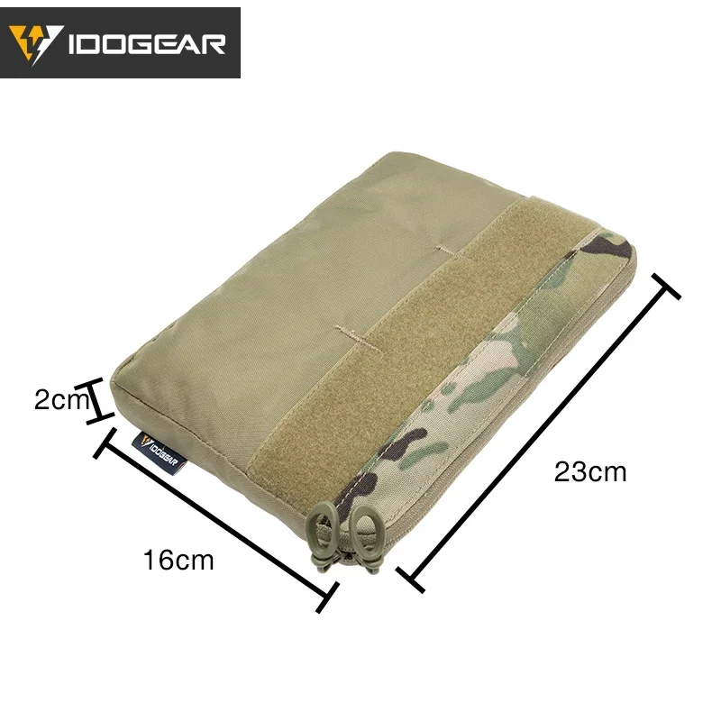 IDOGEAR-bolsa táctica doble de nailon con gancho y bucle, inserto de canguro, Compatible con actividades al aire libre, solapa doble, uso General, tamaño completo 3597 - imagen 4