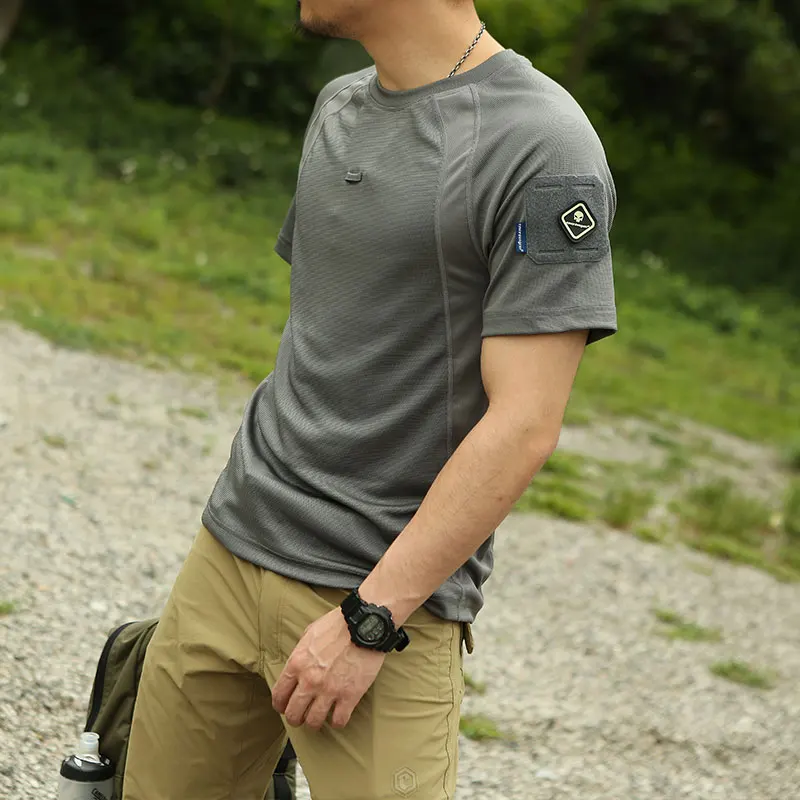 Emersongear etiqueta azul táctica UMP lagarto con cuernos camiseta de entrenamiento de un solo director camisas de combate deportes al aire libre senderismo Camping - imagen 5