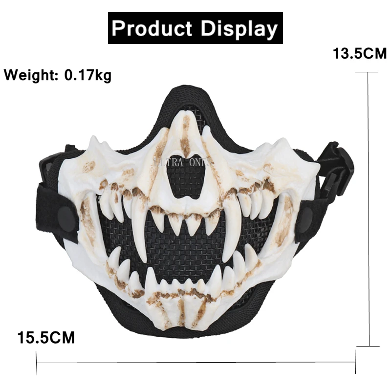 Mascarilla táctica de media cara para Airsoft, máscara protectora plegable de malla metálica, protección para los oídos, ajustable, CS Wargame - imagen 2