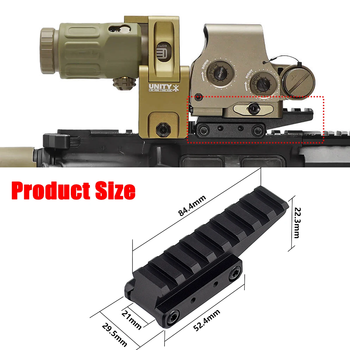 UNITY Fast FTC montaje óptico elevador alcance montaje para E otech 558 vista holográfica G33 G43 G45 lupa 3X 5X 2,26 pulgadas montaje de unidad - imagen 3