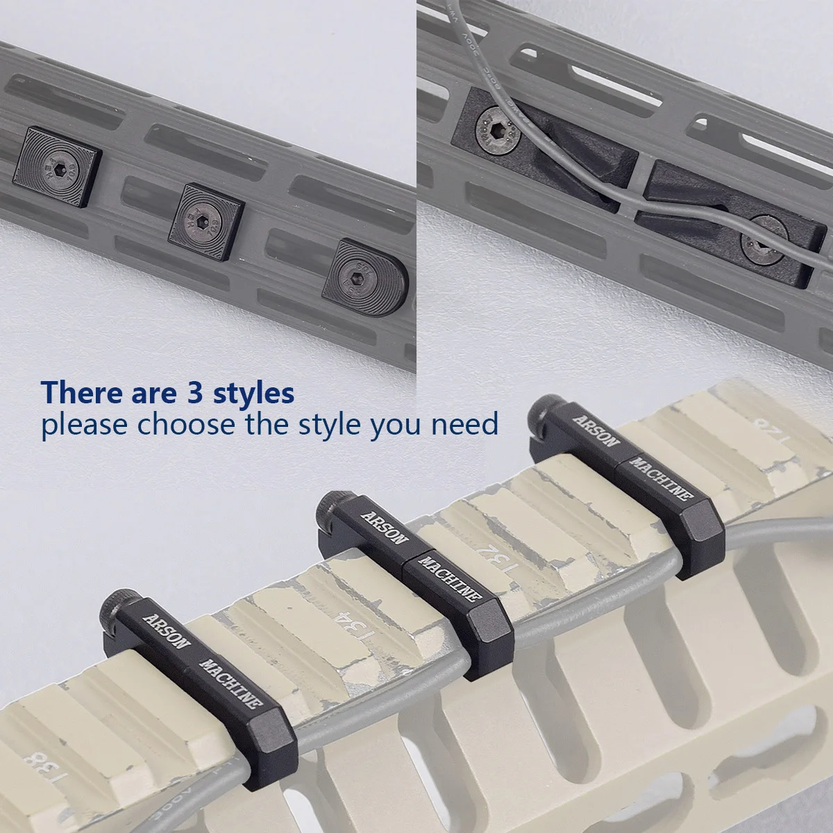 3 unids/set máquina táctica Arson gestión de cables MLOK sistema WireGuide para M300 M600 PEQ armas linterna interruptor Cable Clip - imagen 4