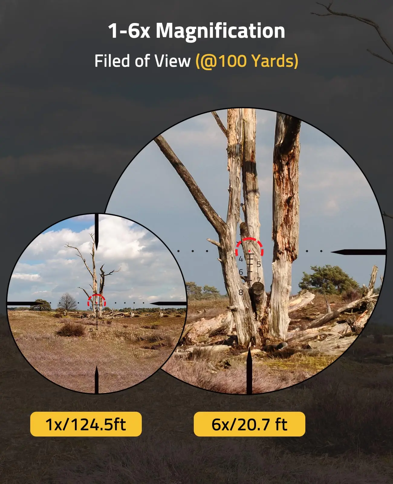 EagleVanta 1-6x24 LPVO mira para Rifle ED vidrio iluminado BDC retícula montaje voladizo 30mm tubo segundo avión Focal caza - imagen 2
