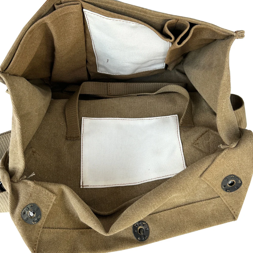 Bolsa para máscara de Gas WW2 US, Material de lona no es impermeable, bolsa de almacenamiento de color caqui, bolso Retro, equipo de soldado, bolsa táctica para máscara de Gas - imagen 3