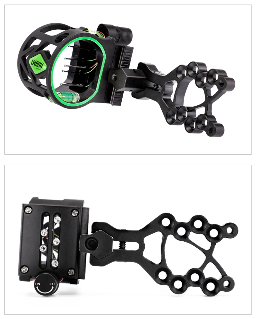 Mira telescópica L/R de 5 pines para tiro con arco compuesto, aleación de aluminio, 0,019 pulgadas, luz de puntería de fibra óptica, tiro con arco, objetivo de caza, 1 ud. - imagen 4