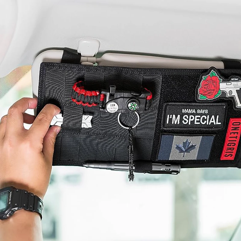 ONETIGRIS-visera táctica MOLLE para vehículo, Panel organizador para coche, camión, bolsa para CD con múltiples bolsillos - imagen 3