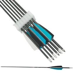Flechas arco recurvo carbono puro con pluma de pavo y puntas