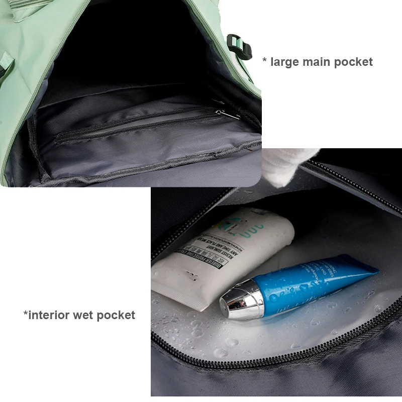 Mochila deportiva impermeable para hombre y mujer, bolso de hombro multifuncional para gimnasio al aire libre, Yoga, zapatos de gran capacidad, Duffle seco y húmedo - imagen 4
