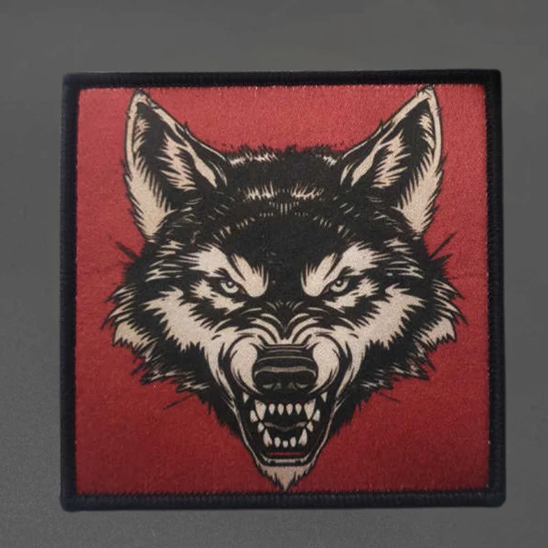 Parche con estampado militar "lobo", chaleco táctico, gancho y bucle, sombrero, insignia de moral, mochila, pegatina decorativa, parches para brazalete para ropa