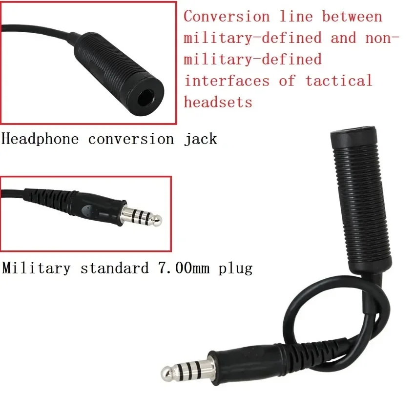 Adaptador de auriculares tácticos TS TAC-SKY U-174 Cable militar a civil para Pelto Comta/msaSordin/tci Liberator - imagen 5