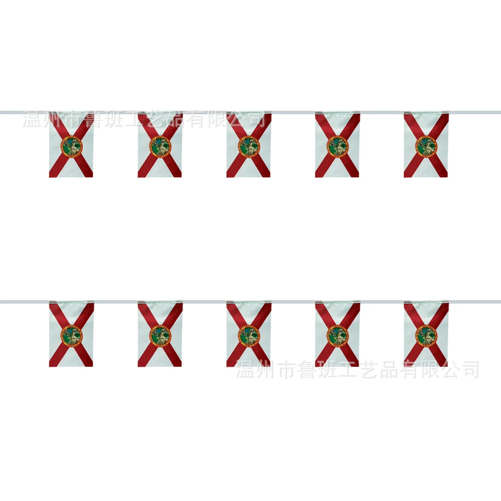 BANDERA DE SKY 14x21 cm 20 unids/lote banderines de Florida banderines de cadena de estado de EE. UU. Banner para decoración de fiesta y Festival - imagen 4