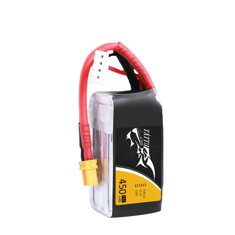 TATTU 450mAh 75C 3S 11,1 V batería Lipo para RC helicóptero Quadcopter Dron de carreras con visión en primera persona piezas 11,1 V batería recargable con XT30 - imagen 3