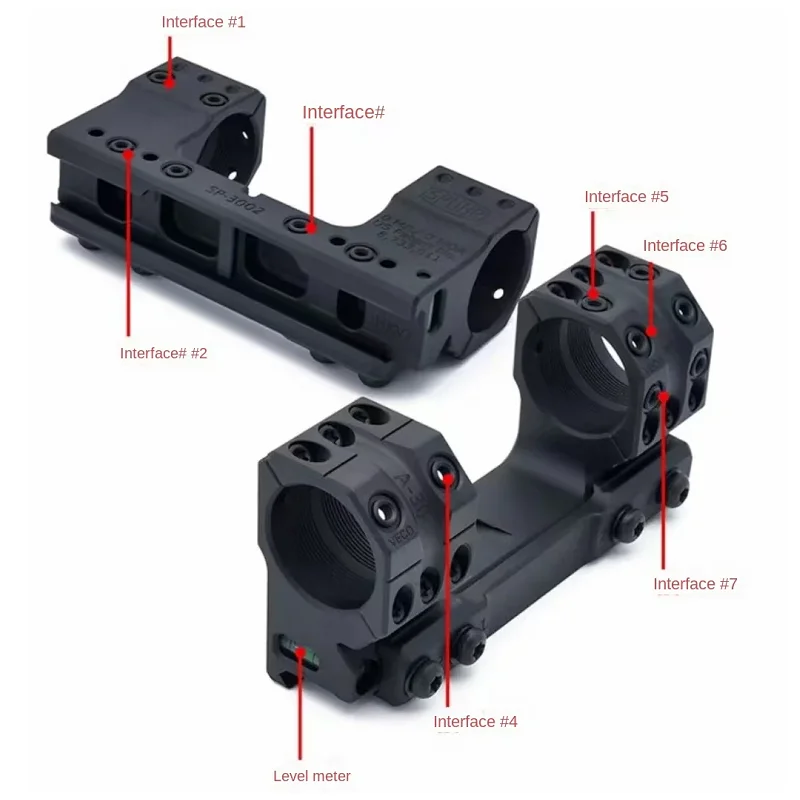 Mira telescópica de tubo de 34mm, SP-4002 sólida, 0MIL 0MOA, 38mm de altura, 1,54/1,93 pulgadas, AR15,M4, montaje de mira de una pieza, nuevo, SP-4004 - imagen 4