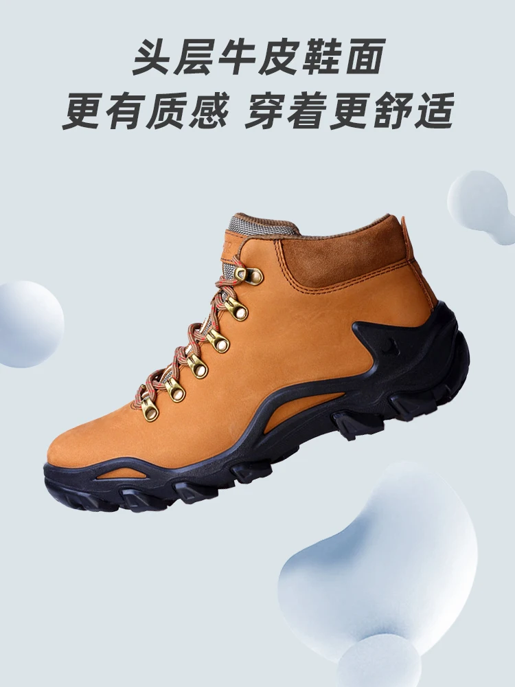 XGN-zapatos de senderismo de piel de vaca para hombre y mujer, botas de caza impermeables para eventos, botas tácticas de viaje para combate en el desierto, zapatillas de trekking hasta el tobillo - imagen 5