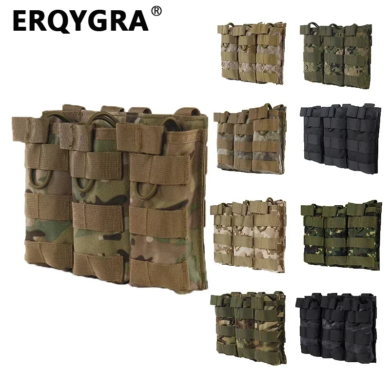 ERQYGRA-Bolsa de almacenamiento táctica Triple, funda de sistema Molle, accesorios de caza para revistas, Paintball, tiro al aire libre, portátil