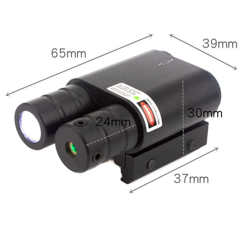 Mira láser de punto rojo verde, Combo de luz láser para Rifle de riel Picatinny de 20mm con interruptor de presión de batería - imagen 5